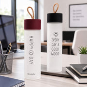 (B-044) (MOQ: 4 Pcs) Smiley Glass 350 Ml Water Bottle