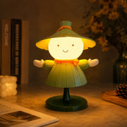 (LI-024) Smiley Chinese Doll LED Rechargeable Night Lamp with Soft Warm Light