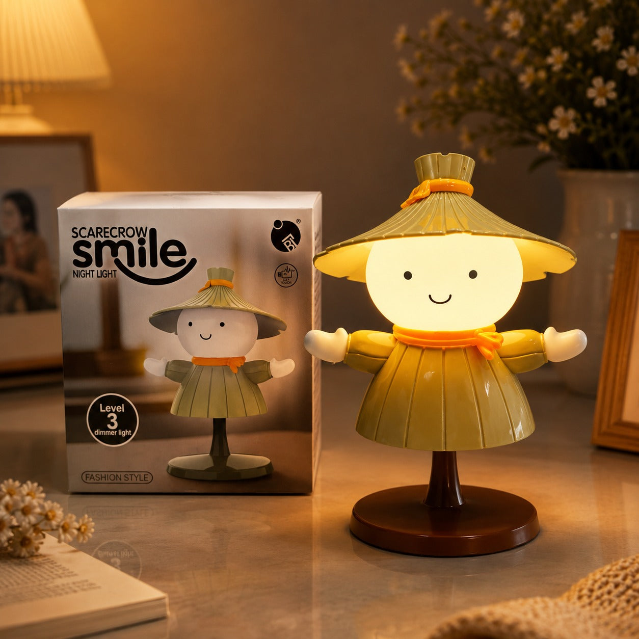 (LI-024) Smiley Chinese Doll LED Rechargeable Night Lamp with Soft Warm Light