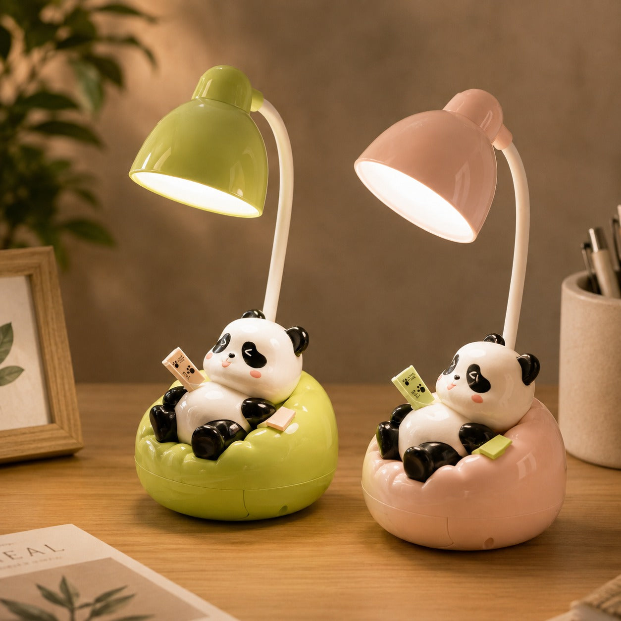 (LI-028) Sofa Panda Rechargeable LED Table Lamp with Flexible Neck