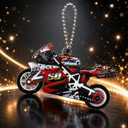 (KC-031) (MOQ: 4 Pcs) Spark Bike Keychain Mini Pull Back Toy| Mini Motorcycle Key Chain