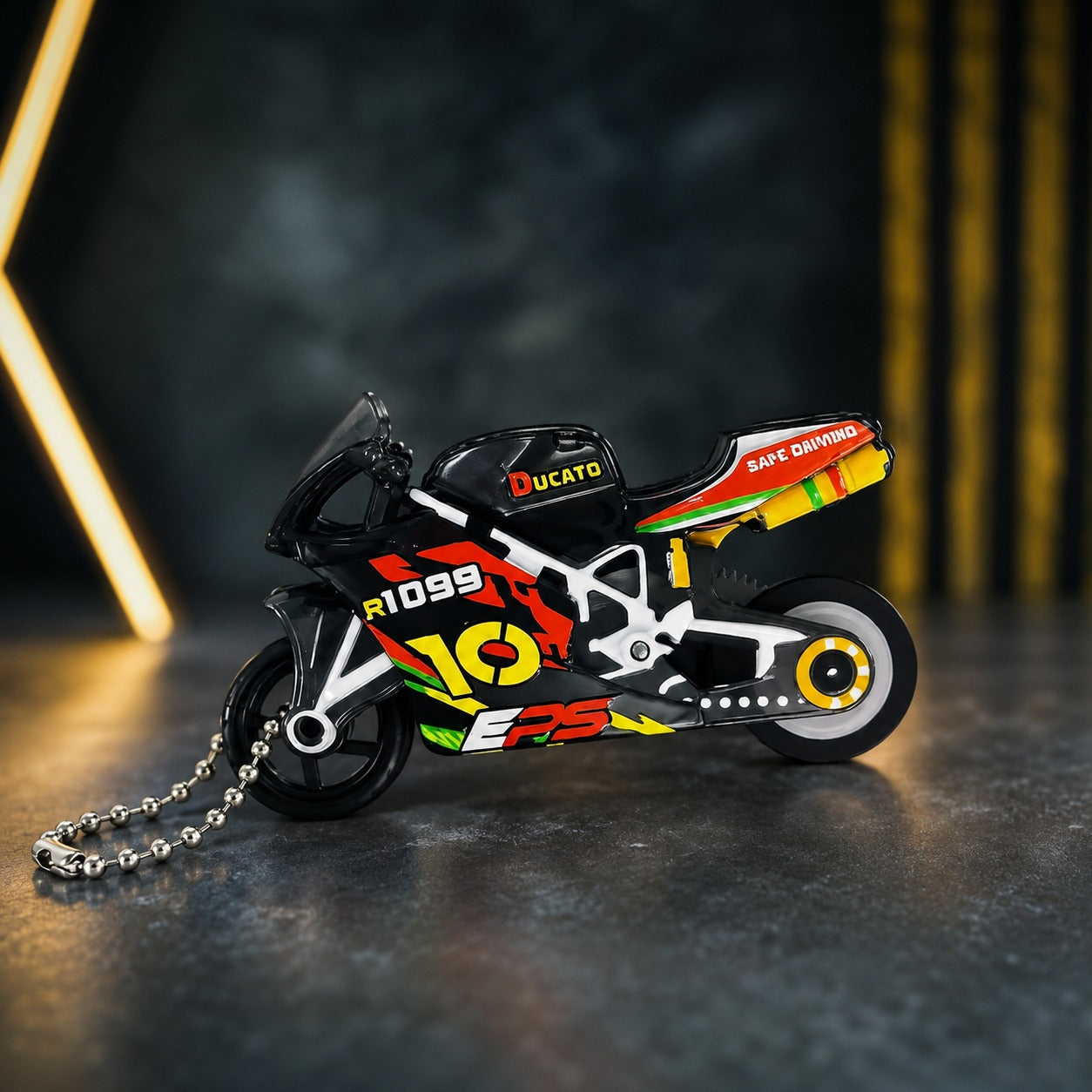 (KC-031) (MOQ: 4 Pcs) Spark Bike Keychain Mini Pull Back Toy| Mini Motorcycle Key Chain
