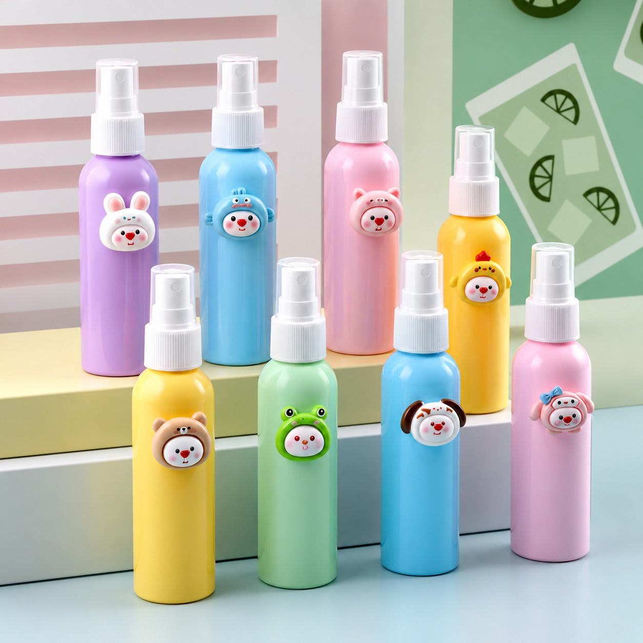 (SC-012) (MOQ: 4 Pcs) 60ml Cartoon Print Refillable Spray Bottle  (₹30 Per Piece)
