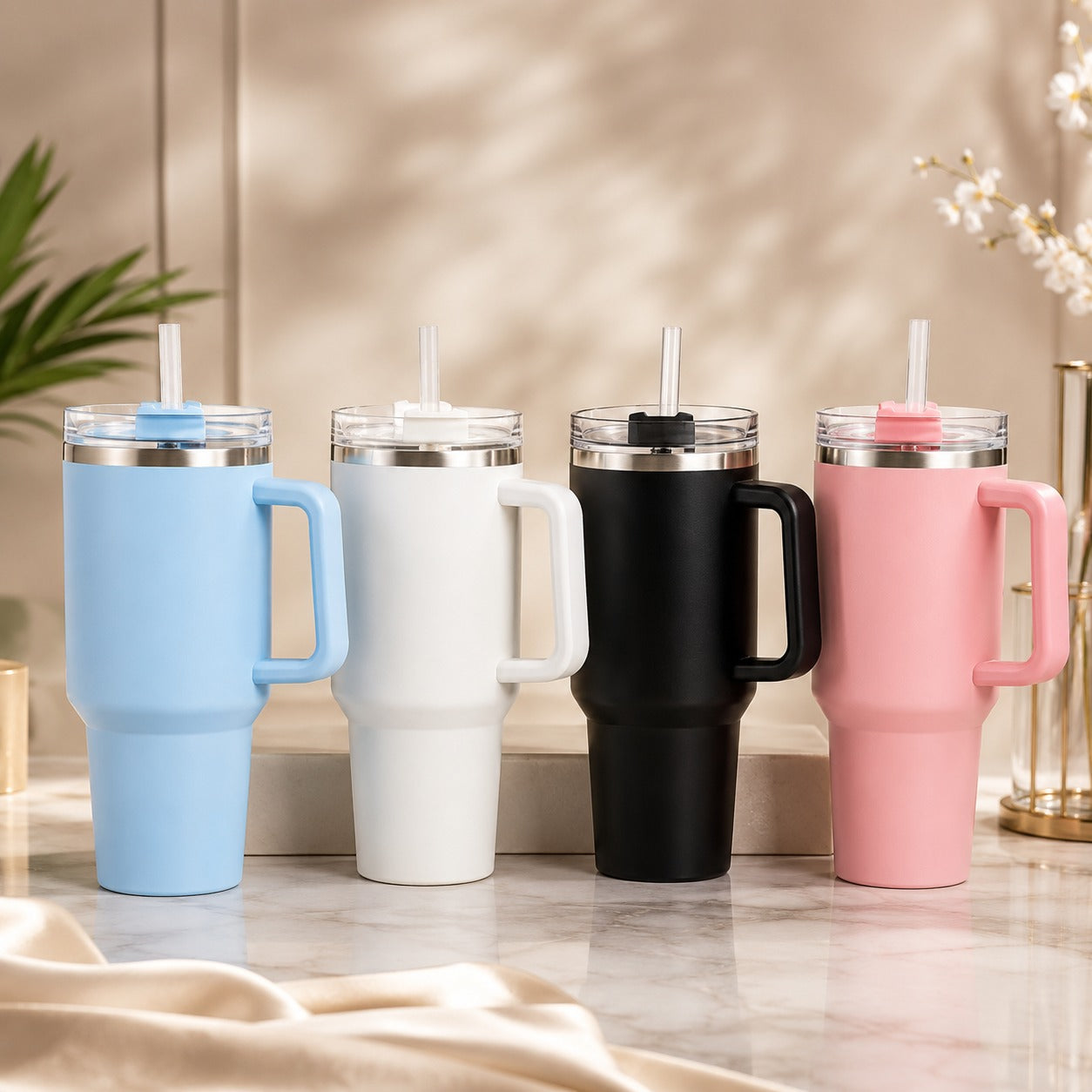 (B-055) Vacuum Insulated Stainless Steel 1200 ML Travel Mug Tumbler