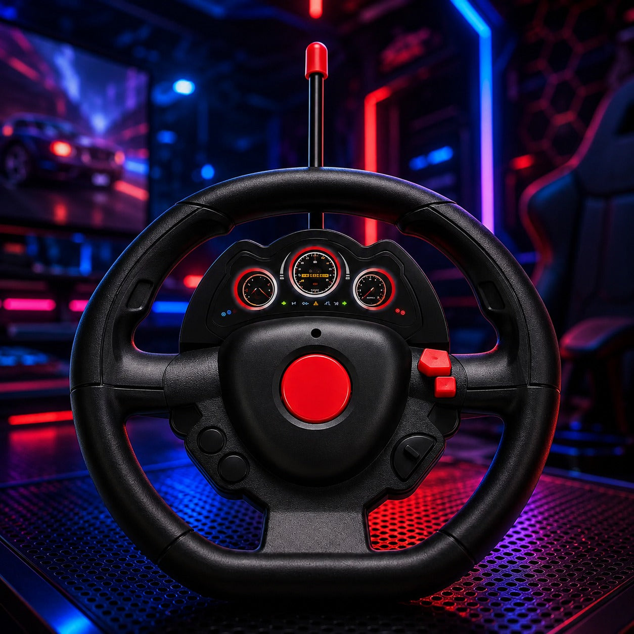 (T-035) 1:20 Wireless Sports Racing Car with Steering Wheel Remote Control | LED 3D Light