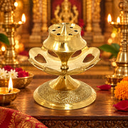 (MG15) (MOQ: 30 Pcs) Traditional Brass Agardan Stick Holder for Pooja and Home Fragrance