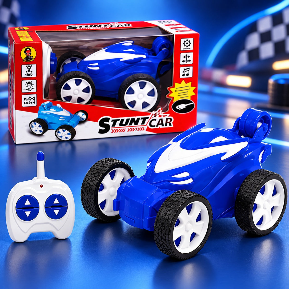 (T51) Rechargeable 360 Degree Stunt Car with Action Moves for Kids