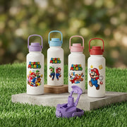 (B67) Super Mario Plastic Sipper 1200 ML Water Bottle colorful Character-Themed Design