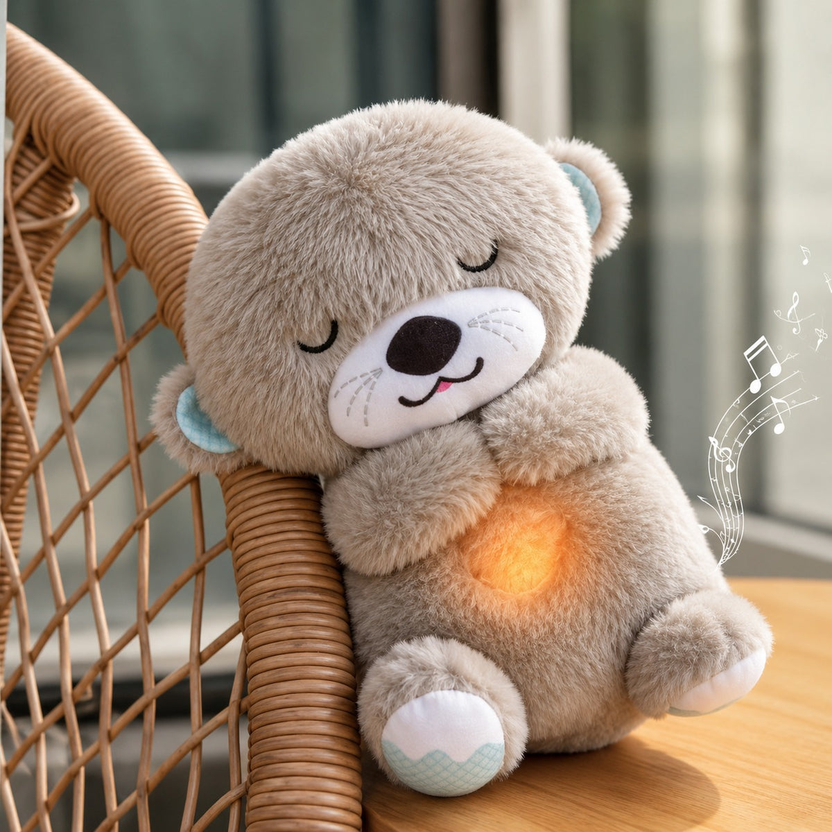 (LI2) (MOQ :4 Pcs) Breathing Teddy Night Light – Soft Silicone LED Bedside Lamp