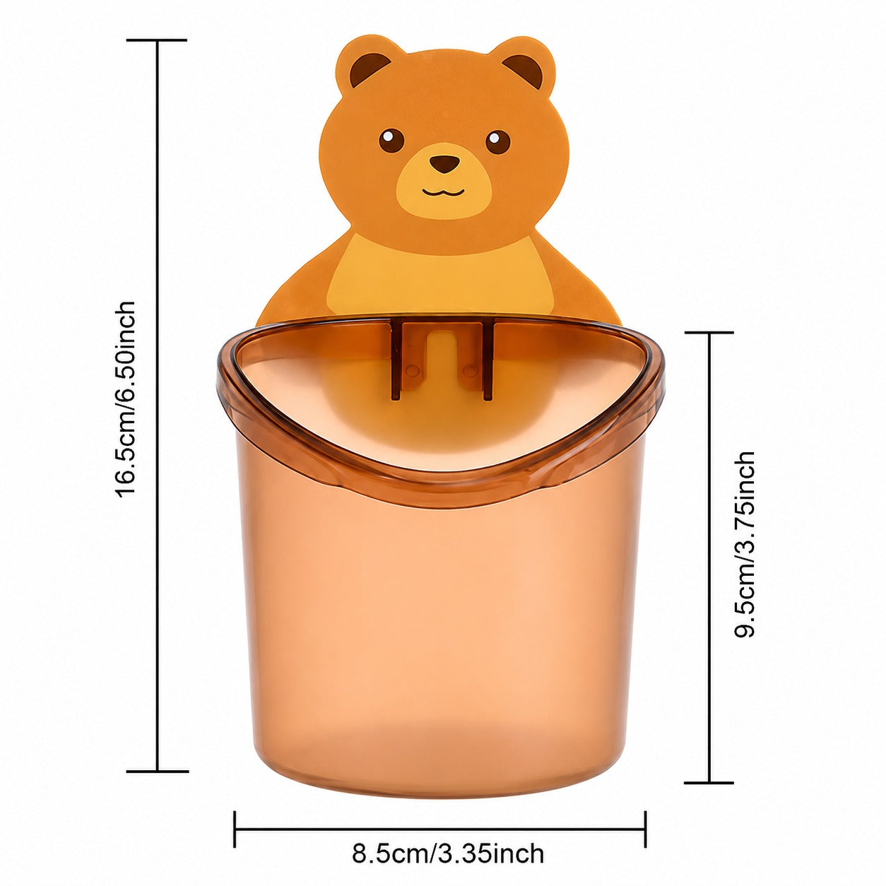 (HL-003) (MOQ: 15 Pcs) Cute Teddy Bear Wall-Mounted Toothbrush Holder