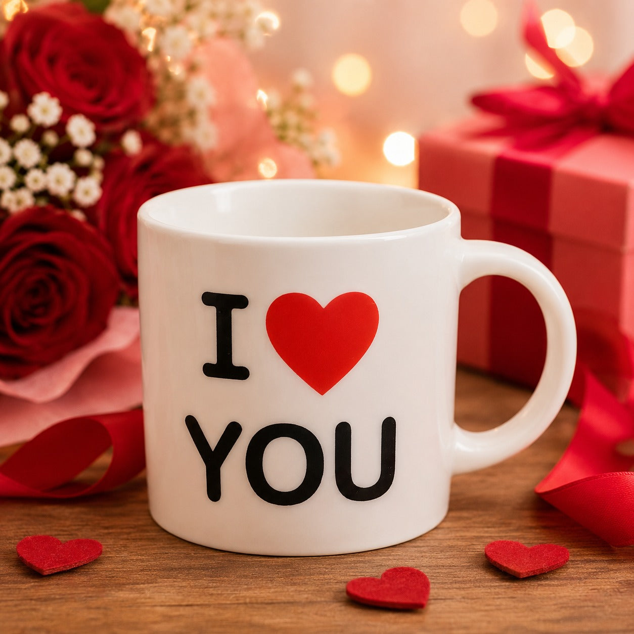 (G-005) (MOQ - 4 Pcs) Cute Teddy Bear in “I Love You” Mug Gift Box