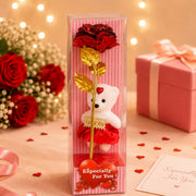 (G-009) Romantic Teddy Bear & Red Rose Gift Set for Special Occasions