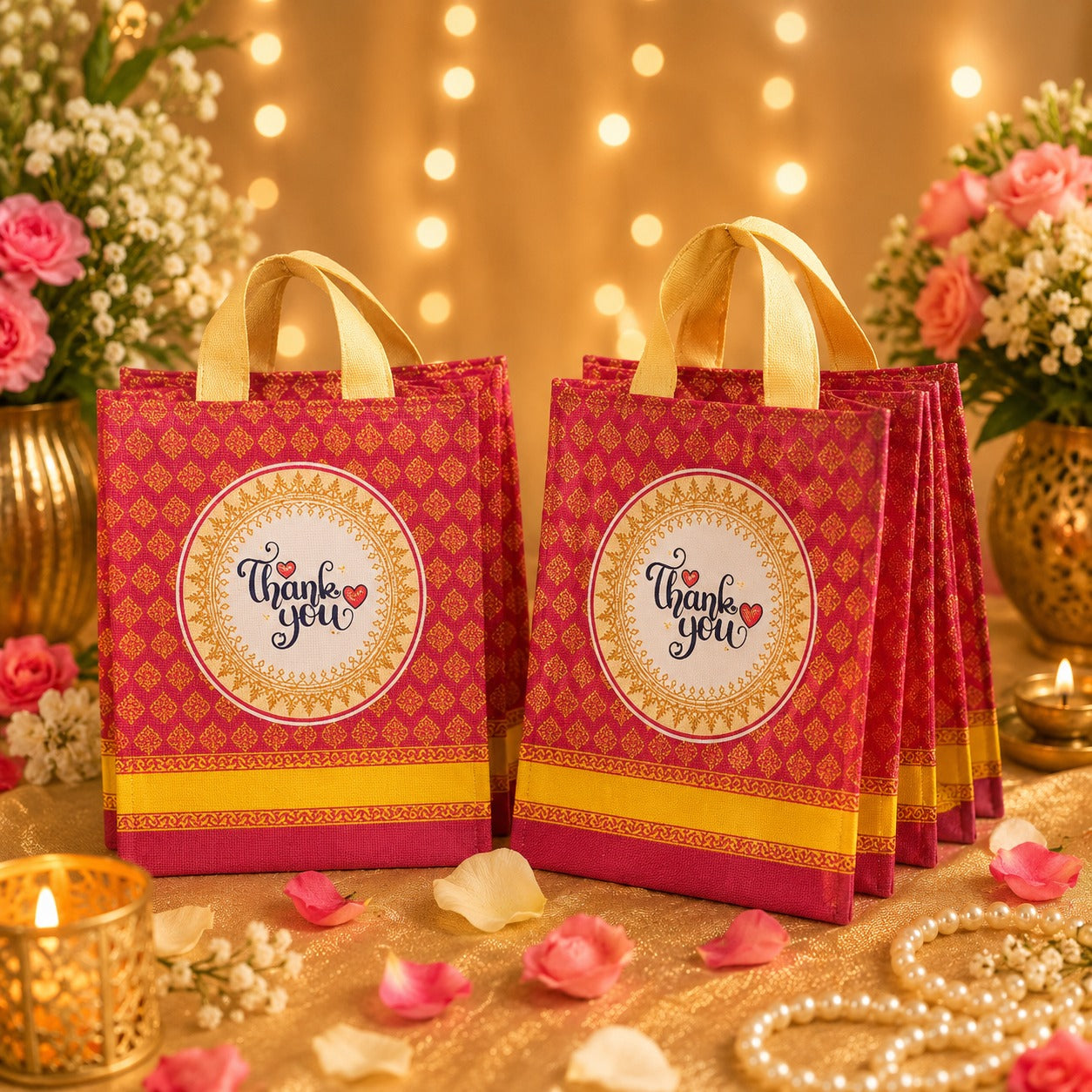 (R-016) (MOQ: 30Pcs) Thank You Return Gift Bags for Weddings & Celebrations