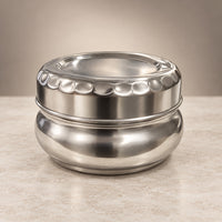 (R44) (MOQ-4 Pcs) Stainless Steel Round Lunch Box – Leak-Resistant Food Container
