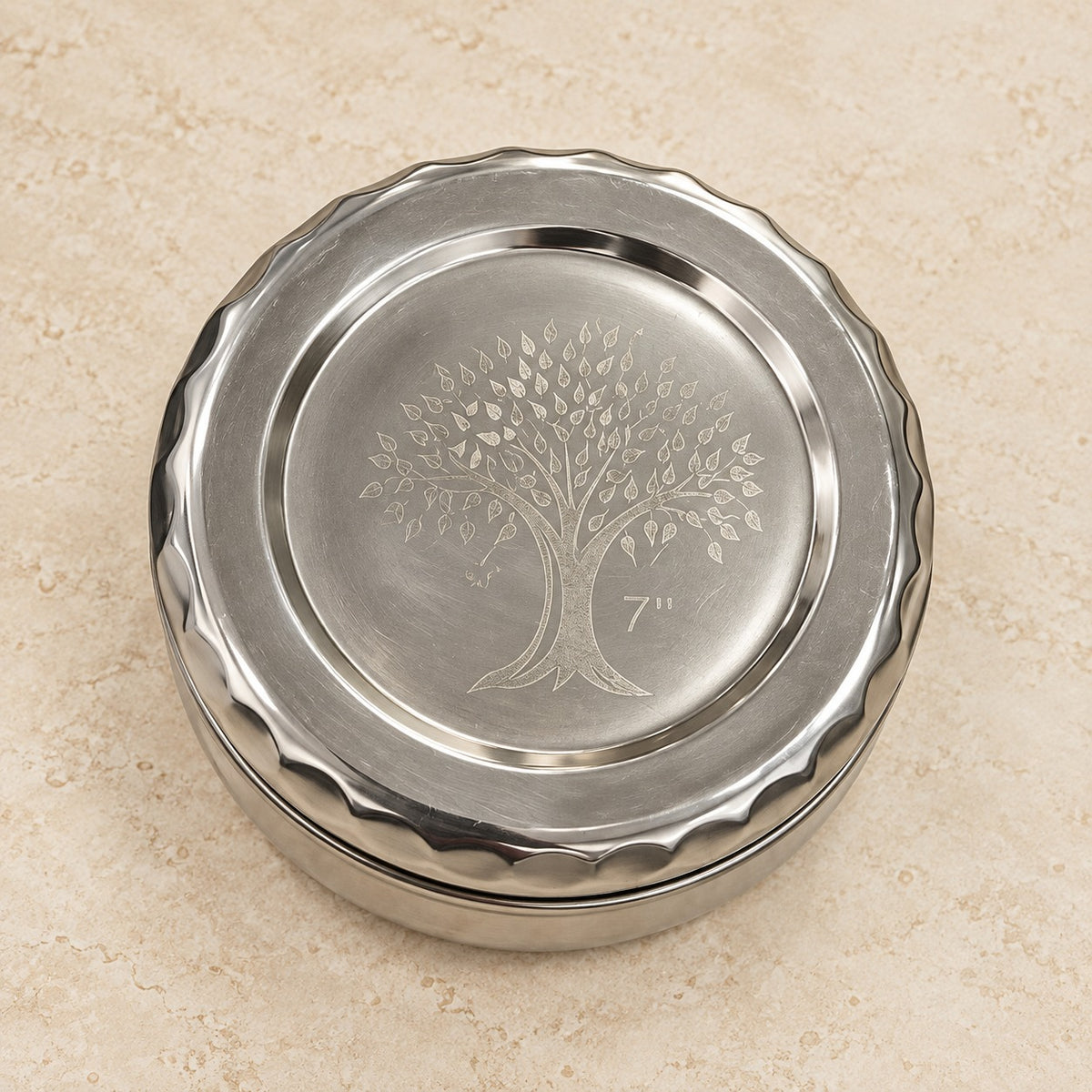 (R44) (MOQ-4 Pcs) Stainless Steel Round Lunch Box – Leak-Resistant Food Container