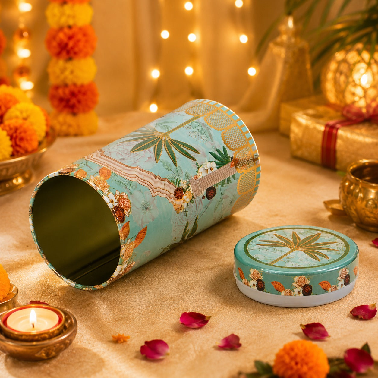(R-024) (MOQ: 8 Pcs) Metal Print 200ML Tin Container for Storage & Gifting