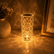 (LI-025) Rose Diamond Table Lamp – USB Rechargeable Touch Control Crystal LED Lamp