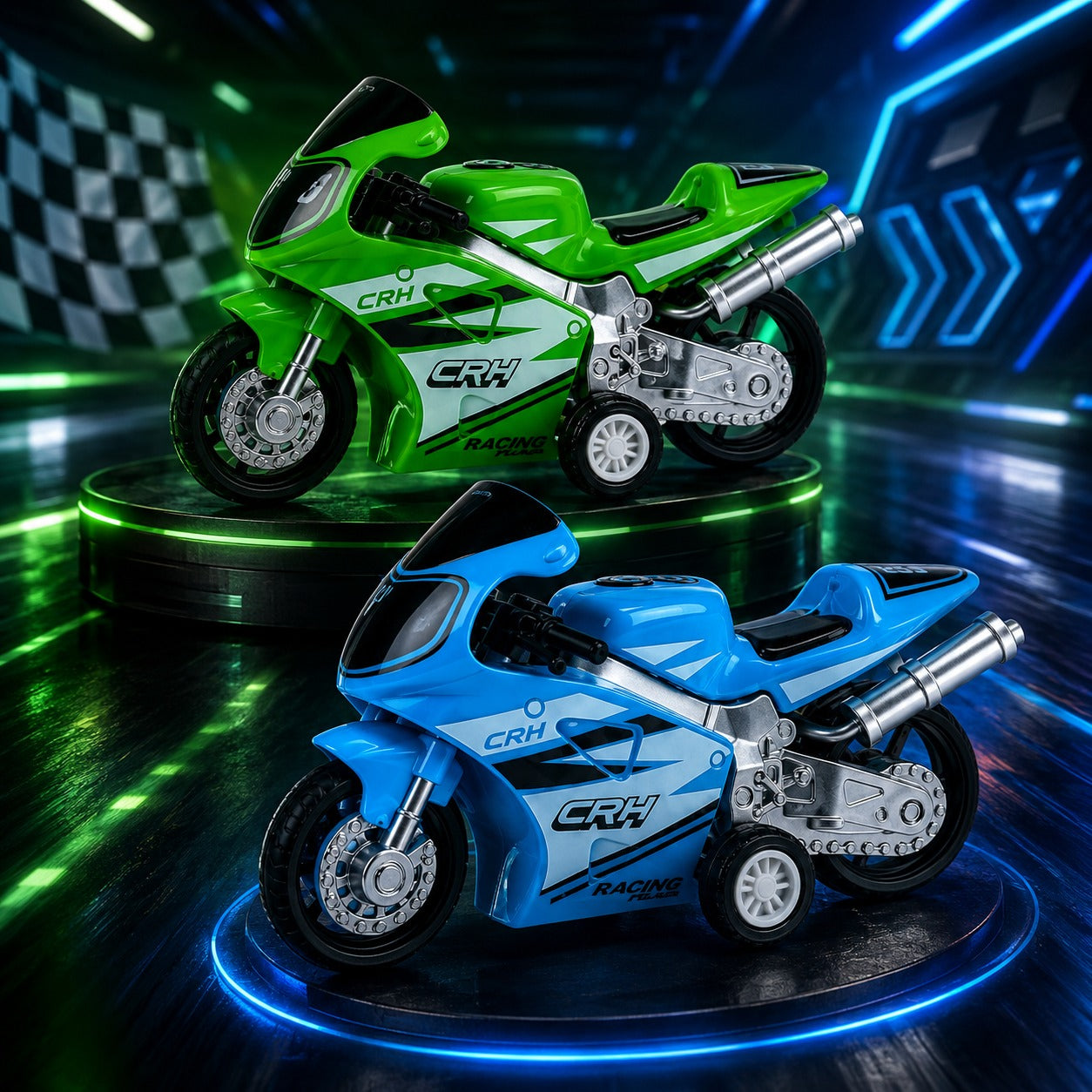 (T-037) Diecast Metal Bike Toy Vehicle (Pack of 2) – Pull Back Motorcycle Model Toy