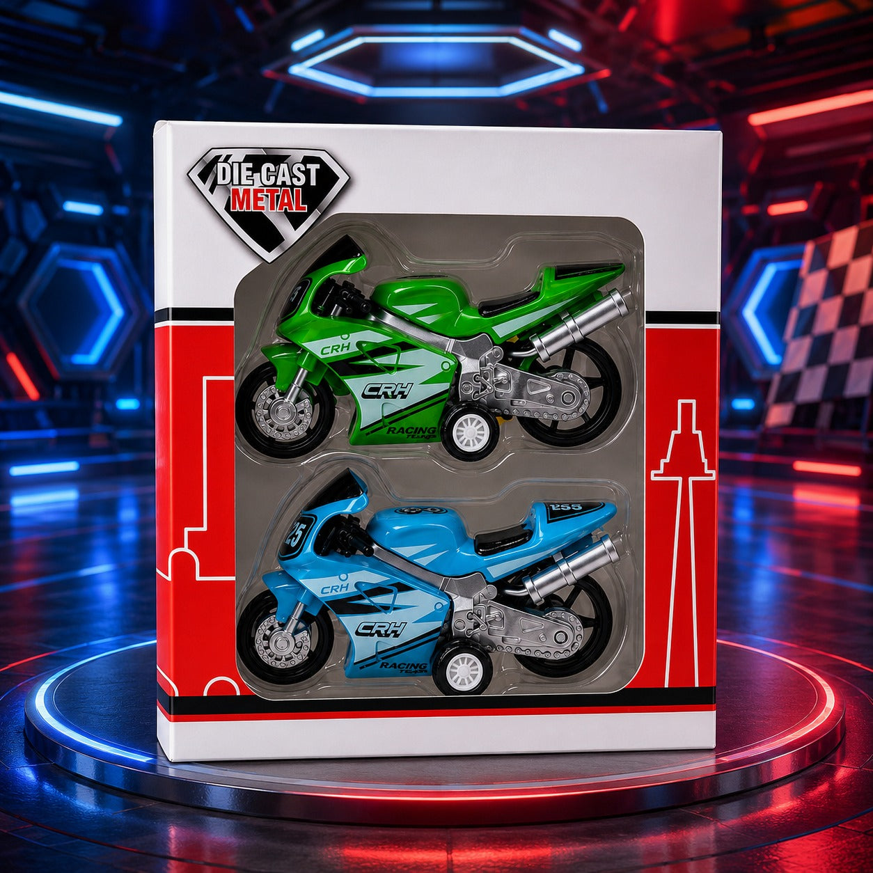 (T-037) Diecast Metal Bike Toy Vehicle (Pack of 2) – Pull Back Motorcycle Model Toy