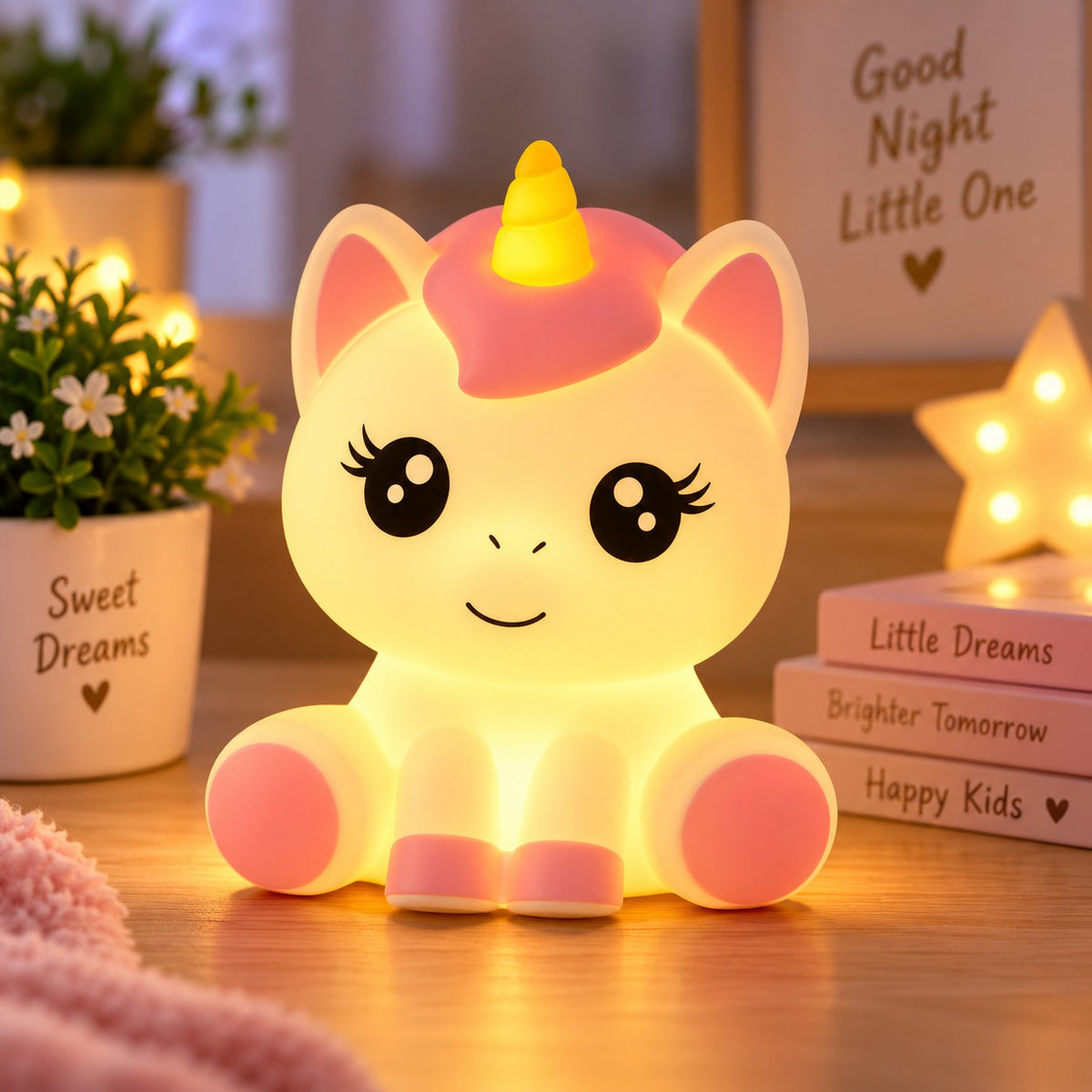 (LI29) (MOQ: 4 Pcs) Mini Unicorn Lamp (Small Size) - Warm Yellow LED Night Light
