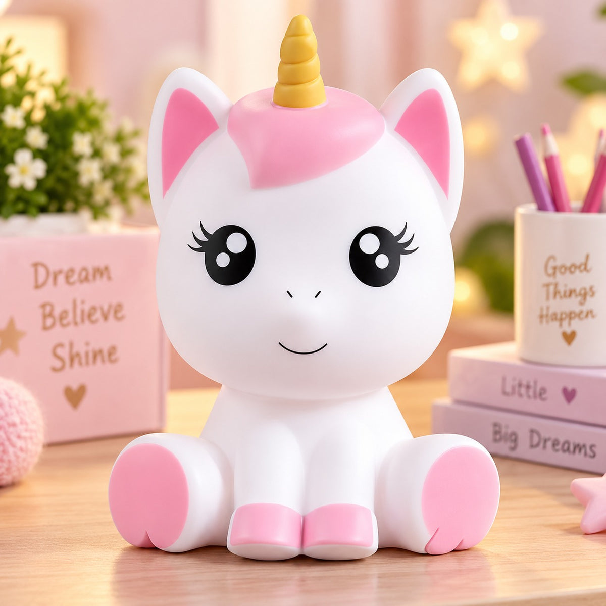 (LI29) (MOQ: 4 Pcs) Mini Unicorn Lamp (Small Size) - Warm Yellow LED Night Light