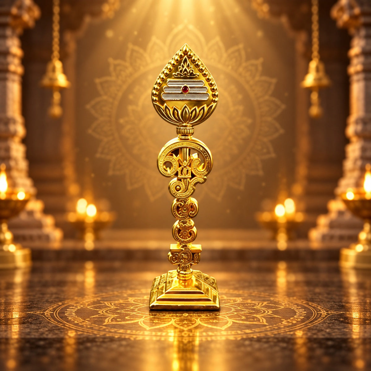 (G57) (MOQ: 2 Pcs) Premium Golden Murugan Vel for Pooja and Traditional Home Decor