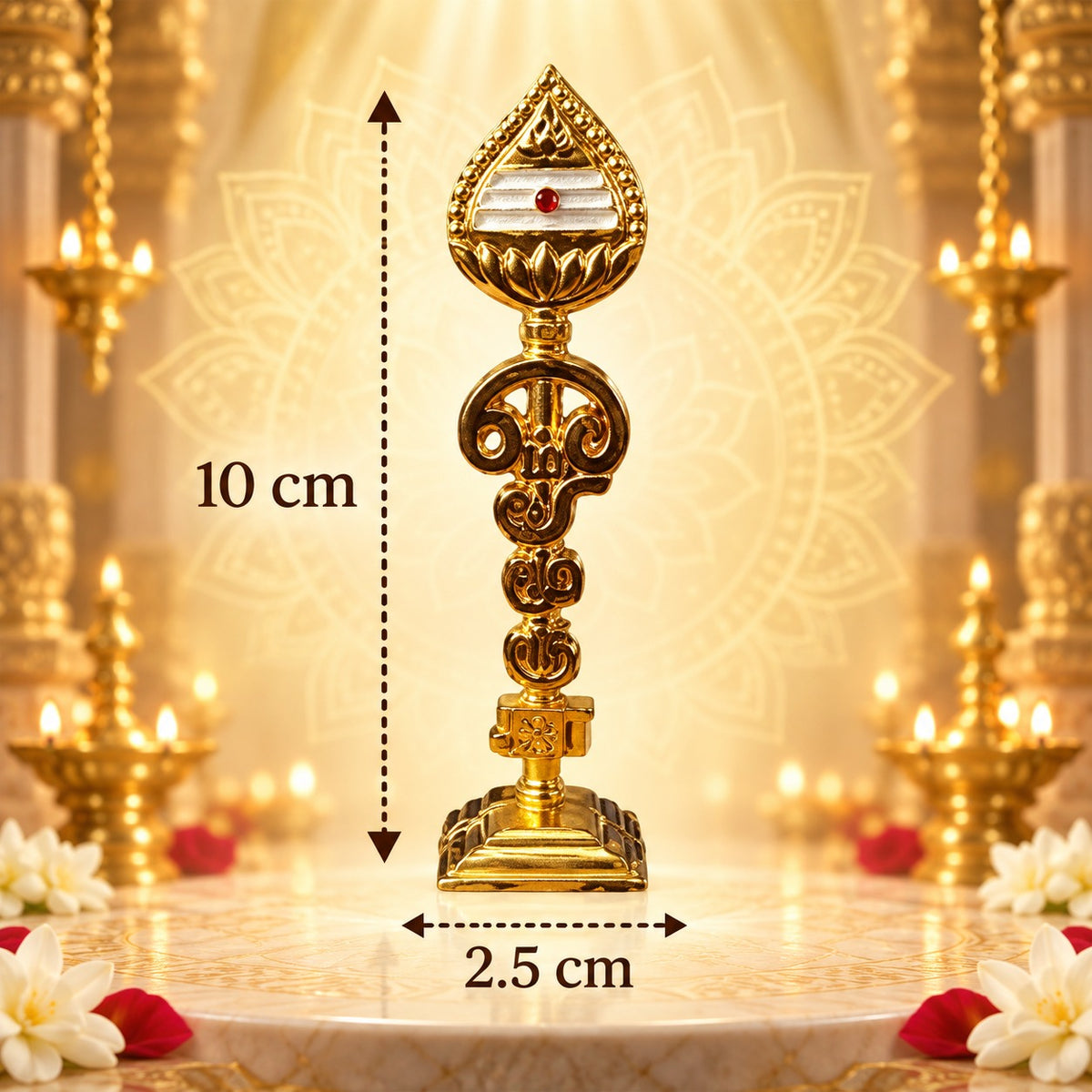 (G57) (MOQ: 2 Pcs) Premium Golden Murugan Vel for Pooja and Traditional Home Decor