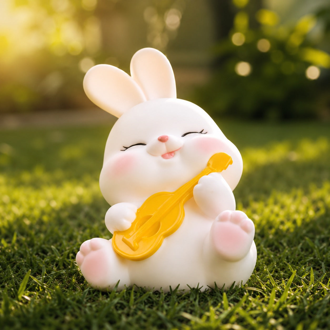 (LI-012 A)  (MOQ: 4 Pcs) Mini Violin Rabbit Toy with LED Light – Cartoon Decor Light