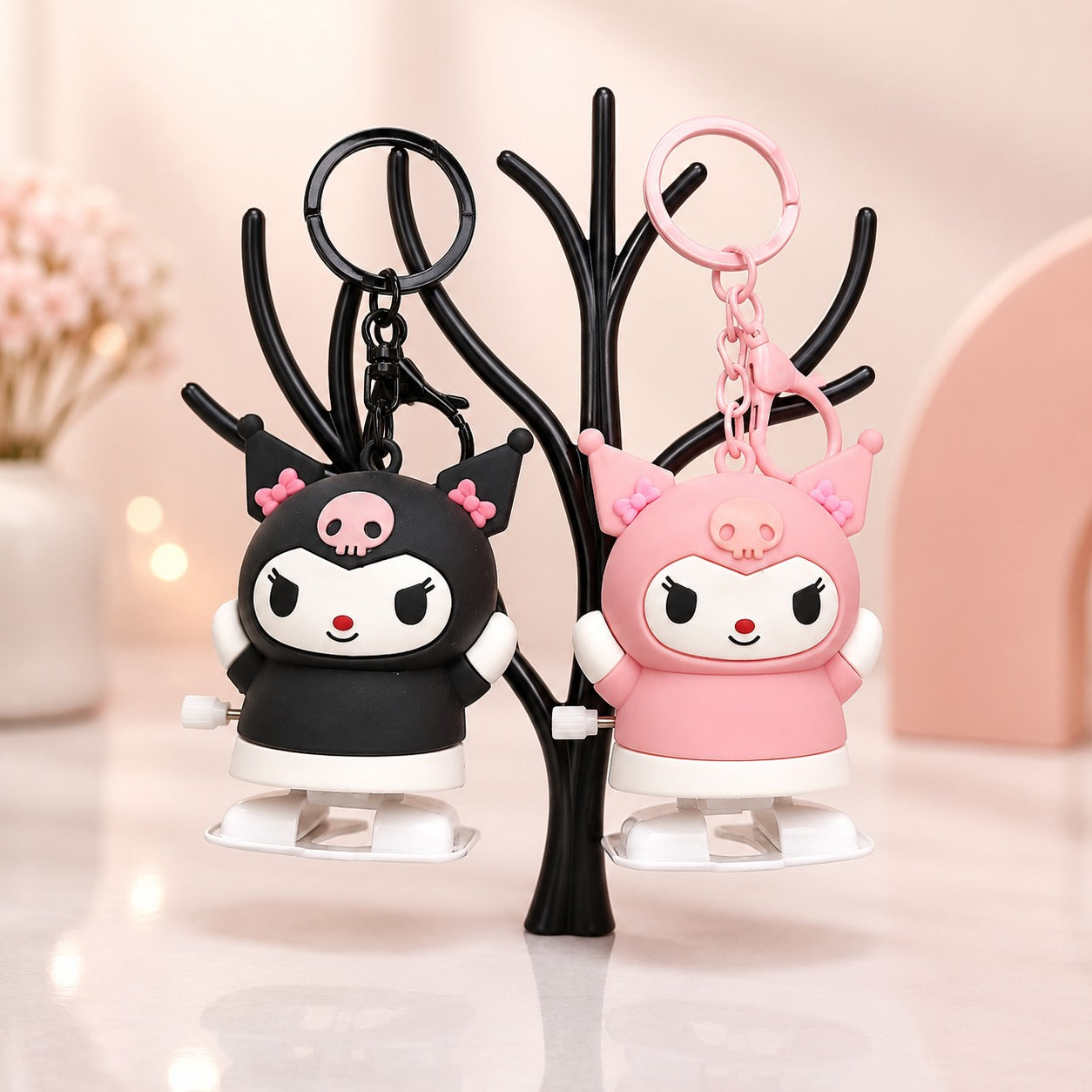 (KC-014) Cartoon Character Walking Toy Keychain – Moving Key Holder