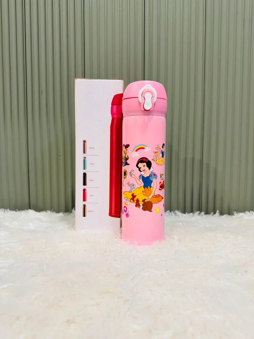 (B50) Cartoon Character Print Stainless Steel 500 ML Vacuum Insulated Water Bottle