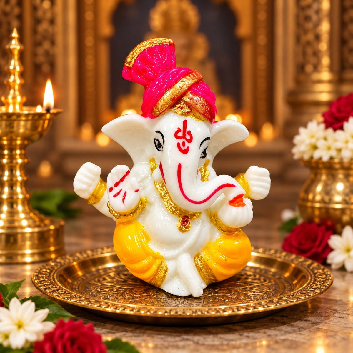 (G56) (MOQ: 2 Pcs) Ganesh Idol Showpiece – Elegant Decor for Home and Pooja Decor