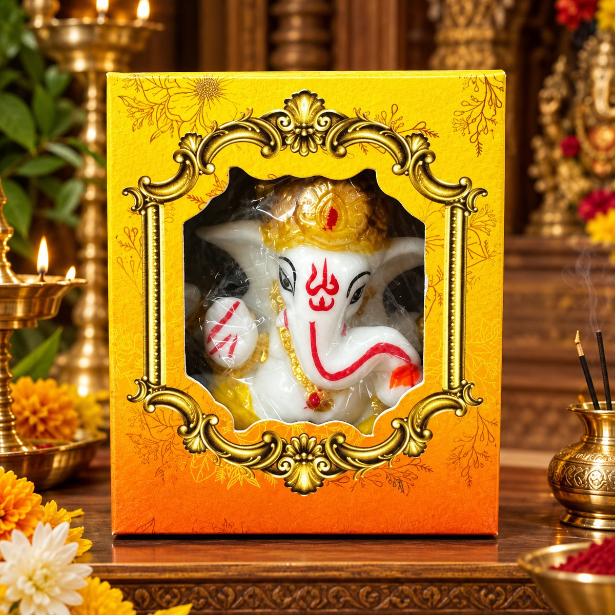 (G56) (MOQ: 2 Pcs) Ganesh Idol Showpiece – Elegant Decor for Home and Pooja Decor