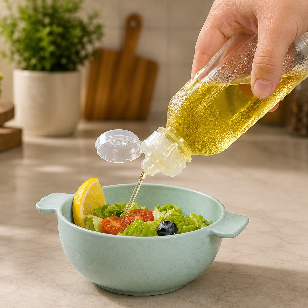 (K-009) (MOQ: 4 Pcs) Wolpin Oil Dispenser Bottle 500ml – Squeeze Bottle for Kitchen Use