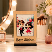 (G-031) (MOQ - 4 Pcs) Mini Wooden Best Wishes Frame – Small Tabletop Photo Decor