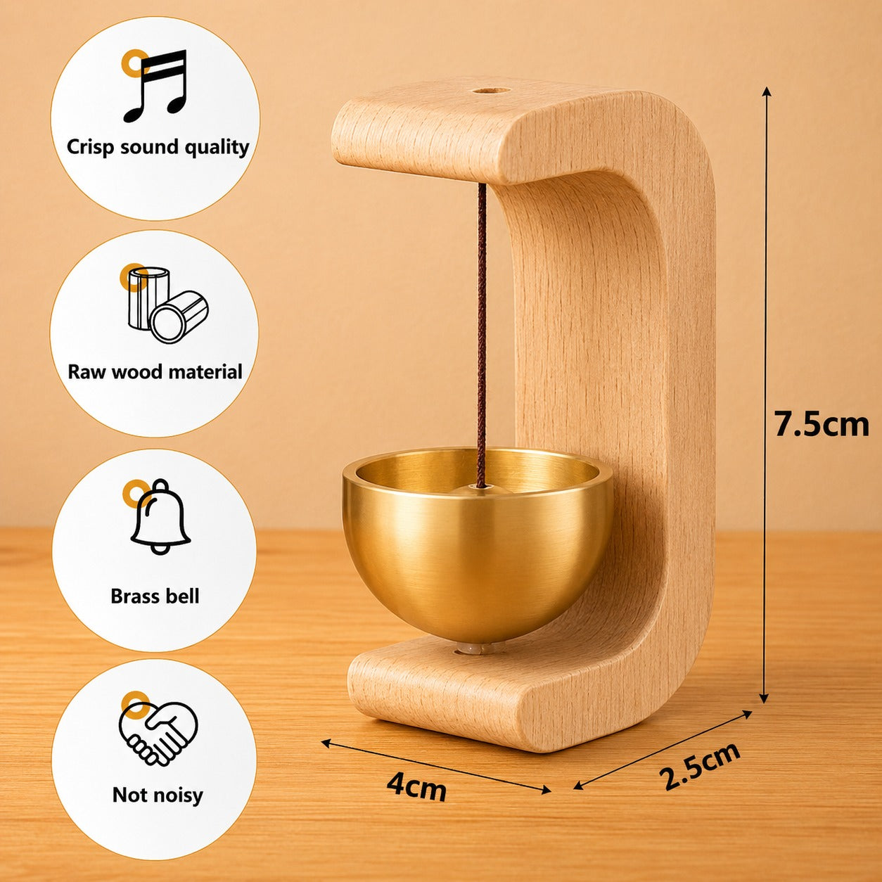 (HL-004) Japanese-Style Wooden Shopkeeper’s Bell – Decorative Door Chime