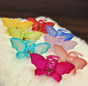 (WA-008) (MOQ - 4 Pcs) Butterfly Matte Hair Claw Clips – (₹6 Per Piece | Pack of 12 – ₹65)