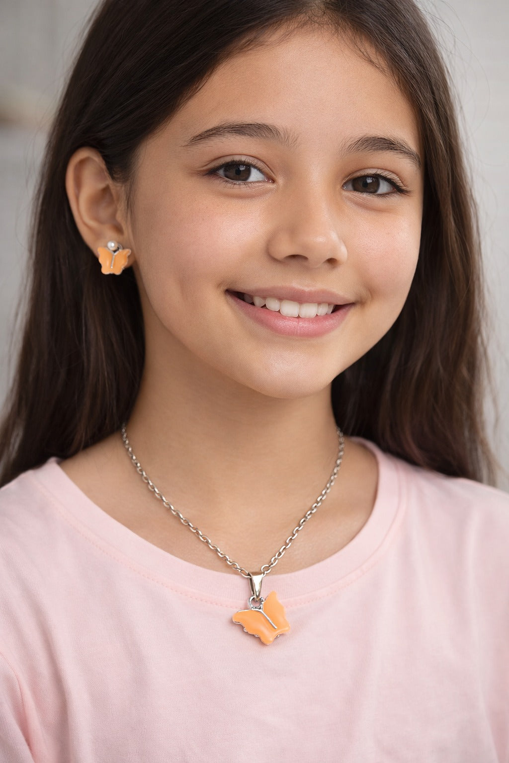 (WA-019) Butterfly Necklace & Stud Earrings | (One Set 12.Rs) PACK OF 12 Sets- 144