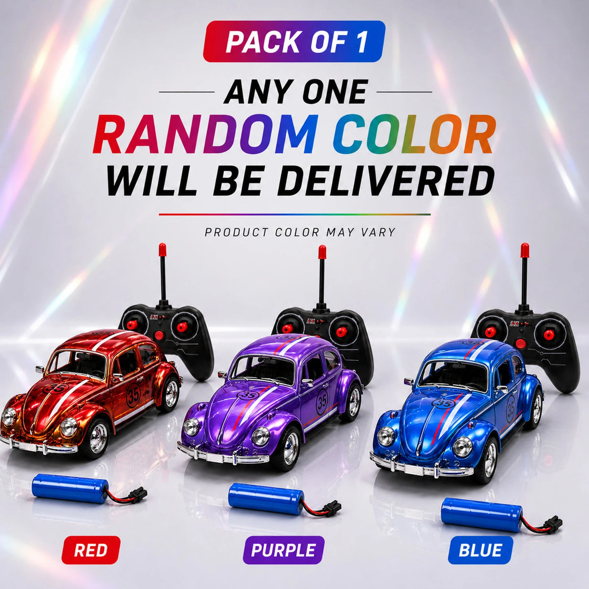 (T53) Racer Car – Rechargeable RC Car with Lights & 4-Way Control (Multicolor)