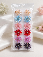 (WA-003) Crystal Floral Hair Claws – Multi Color (₹20 Per Piece) | 12 Clips - 240.Rs