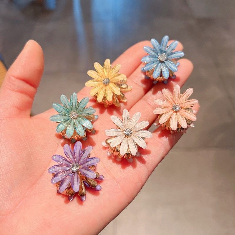 (WA-003) Crystal Floral Hair Claws – Multi Color (₹20 Per Piece) | 12 Clips - 240.Rs
