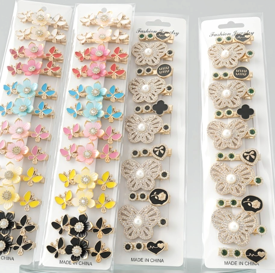 (025) Floral & Butterfly Hair Clips – Premium Collection (₹24 Per Piece | Pack of 12 – ₹280)