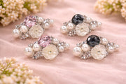 (029) Flower Shape Stone Studded Earrings – (₹25 One Set | MOQ: 6 Sets)