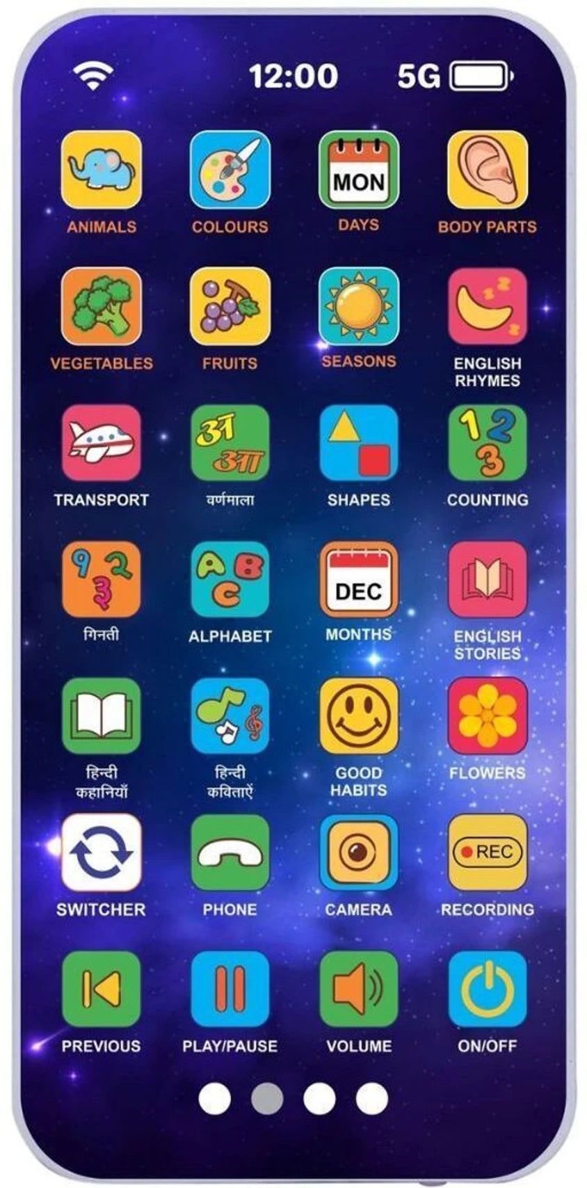 (T62) Educational Smartphone Toy – Interactive Learning Cell Phone with Songs, Math, Stories & Sound Effects for Birthday gift