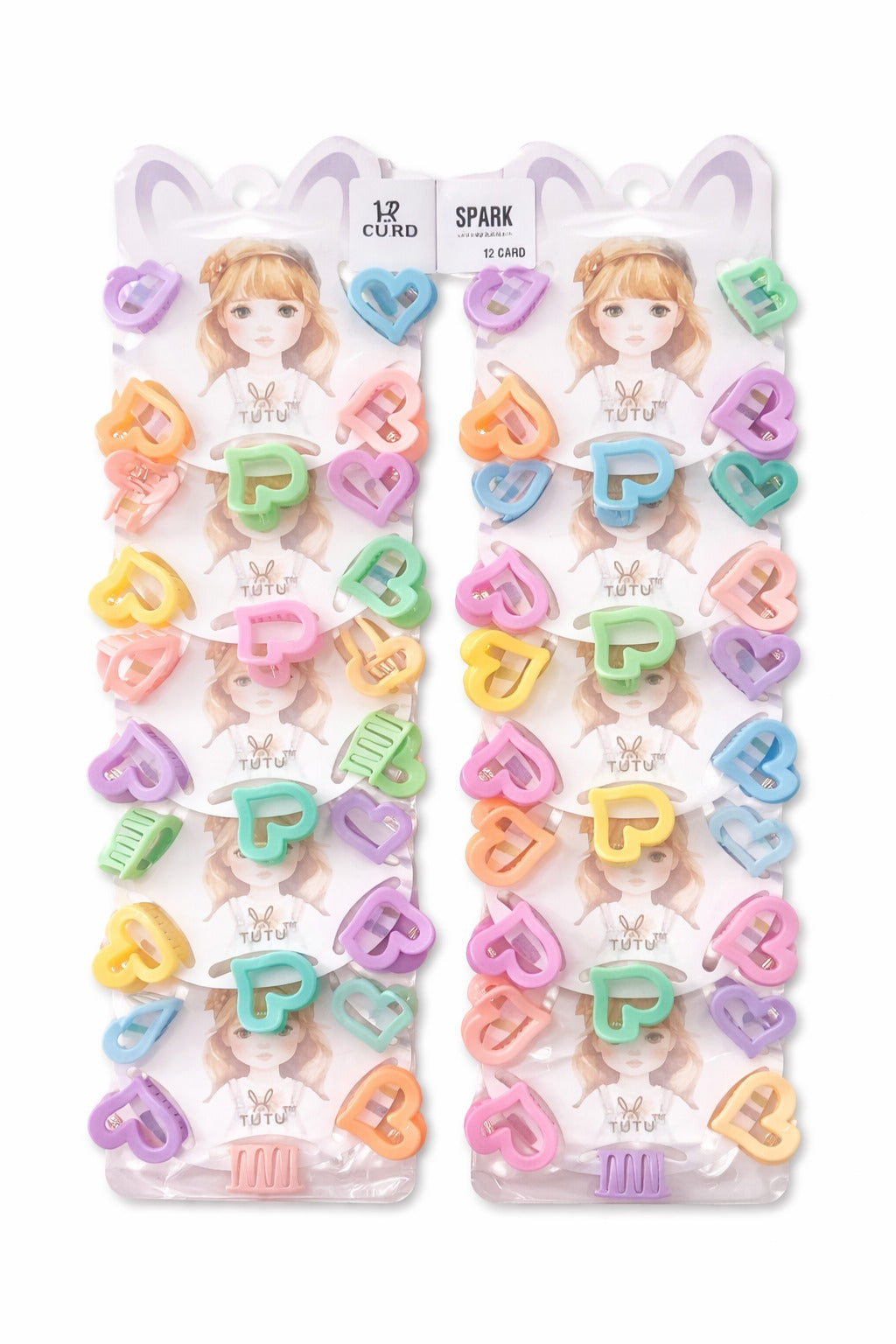 (WA-017) Mini Hair Claw Set – Flower & Heart Designs (₹15 Per Set | Pack of 12 – ₹180)
