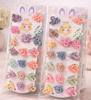 (WA-017) Mini Hair Claw Set – Flower & Heart Designs (₹15 Per Set | Pack of 12 – ₹180)