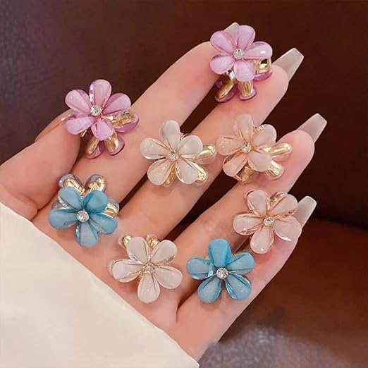 (WA-002) Multicolor Floral Hair Claw Clips | (One Piece 10.Rs) PACK OF 12 - 120
