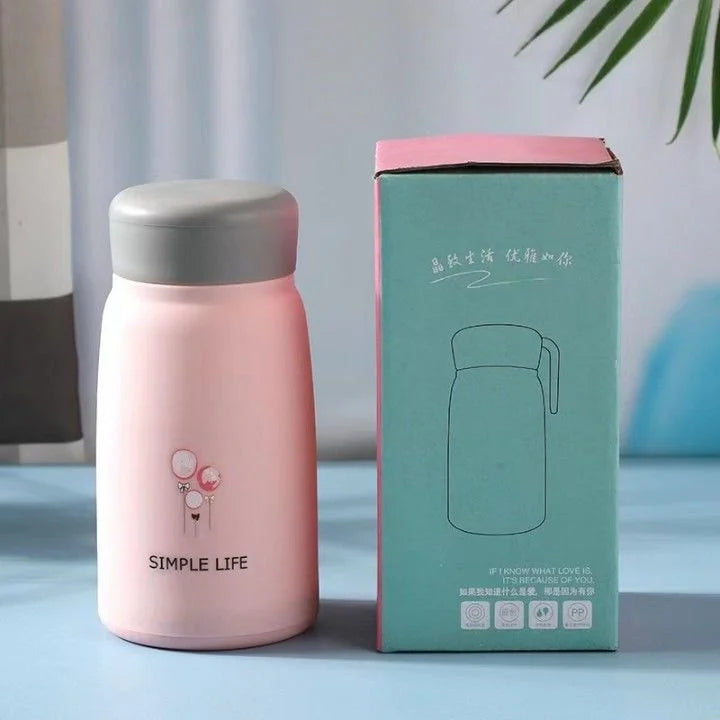 (B60) (MOQ: 4 Pcs) Simple Life Glass Water Bottle – Little Q Cup 330ML