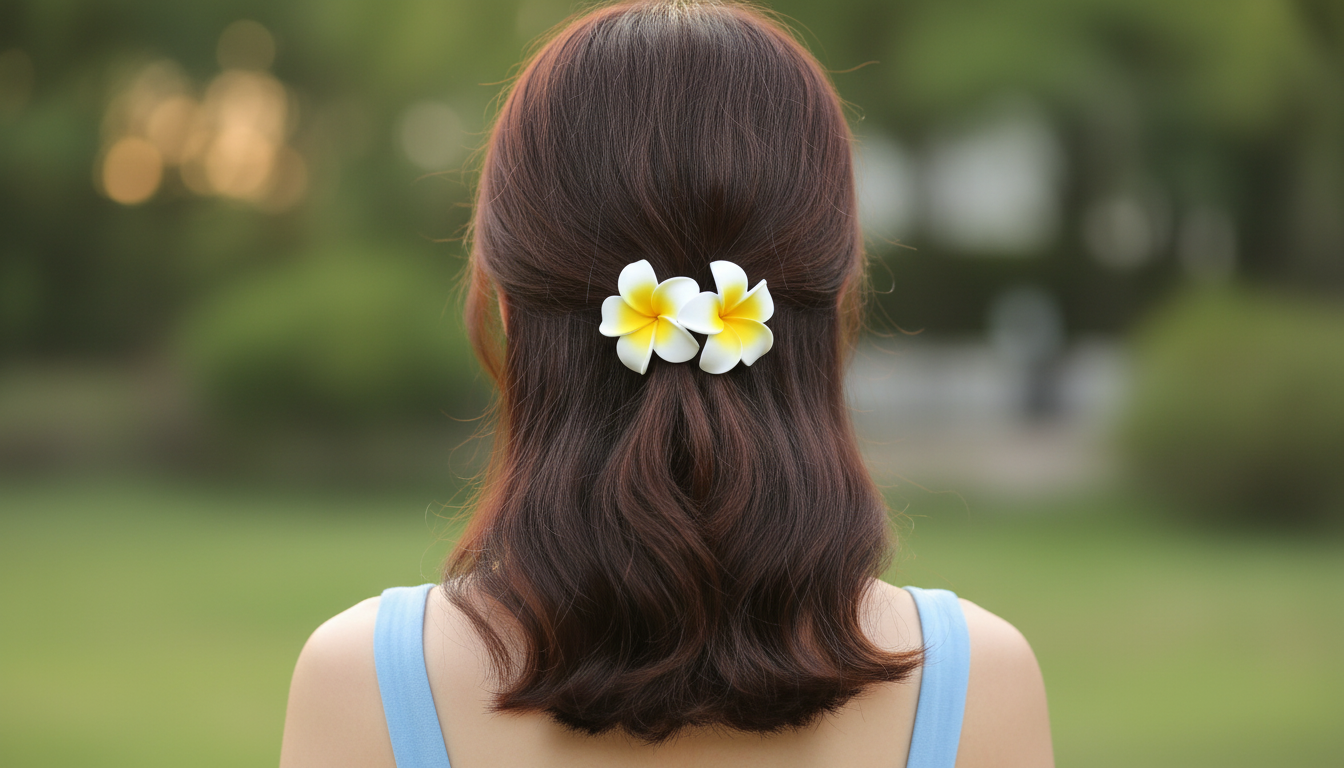 (WA-009) Plumeria Flower Foam Hair Clips | (Single Piece 8.Rs) PACK OF 12 – 96