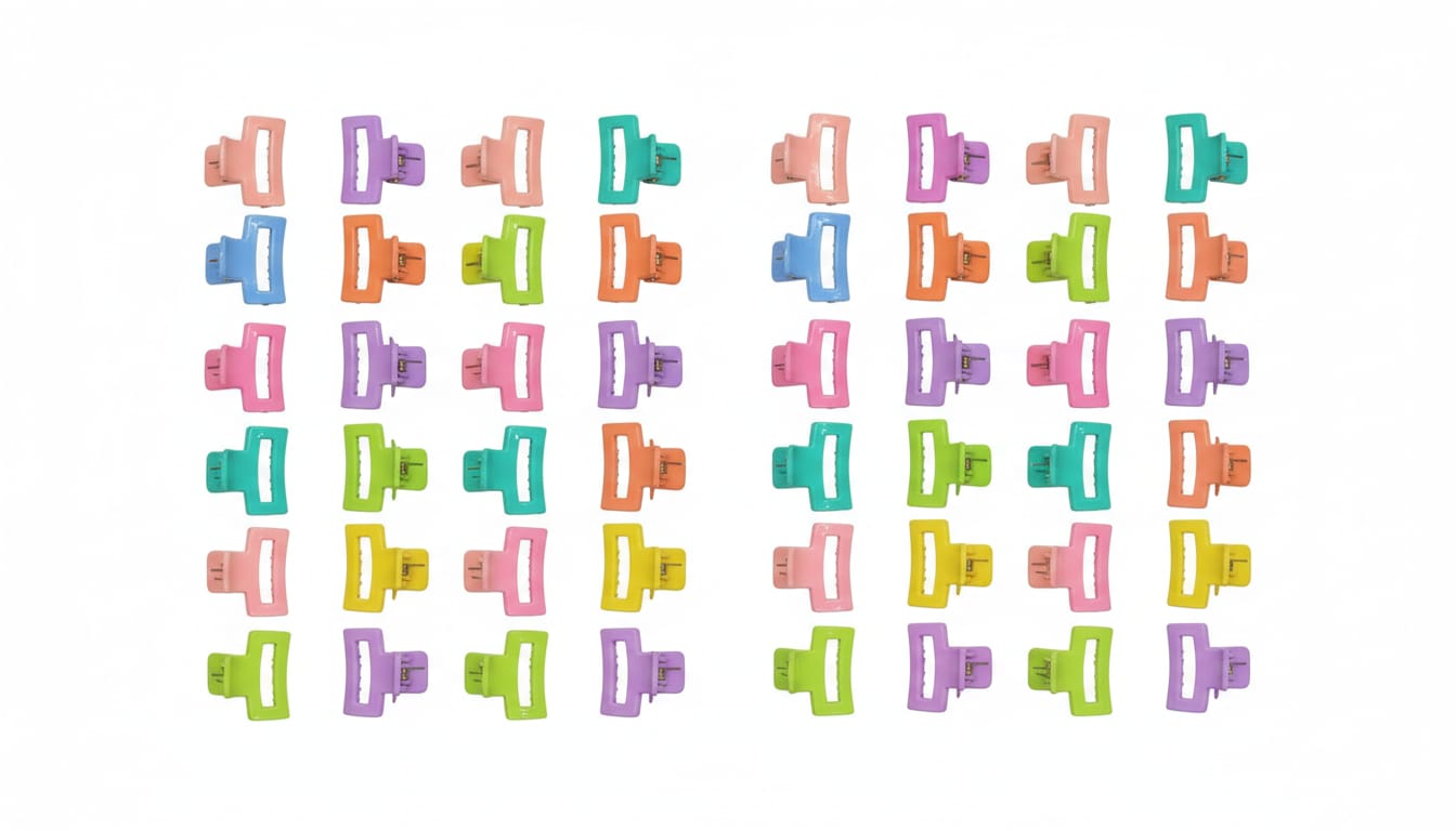 (WA-020) (MOQ - 4 Pcs) Small Korean Clips | Claw , Flower & Abstract Shape (One 4.Rs) PACK OF 24 - 90